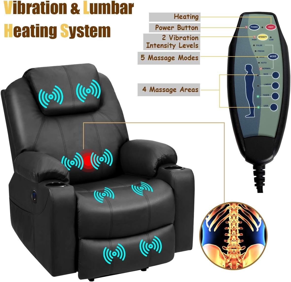 Power Lift Recliner with Massage and Heating