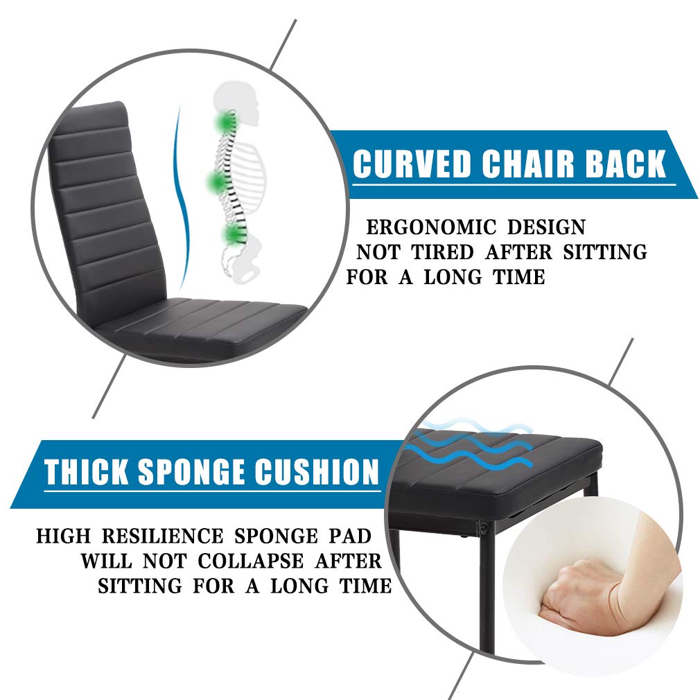 5-Piece Dining Table Set with Glass Top and Upholstered Chairs