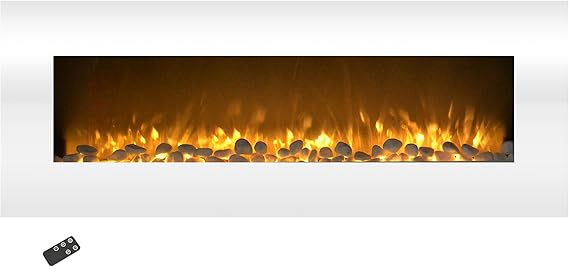 50-Inch Wall Mounted Electric Fireplace with LED Flames