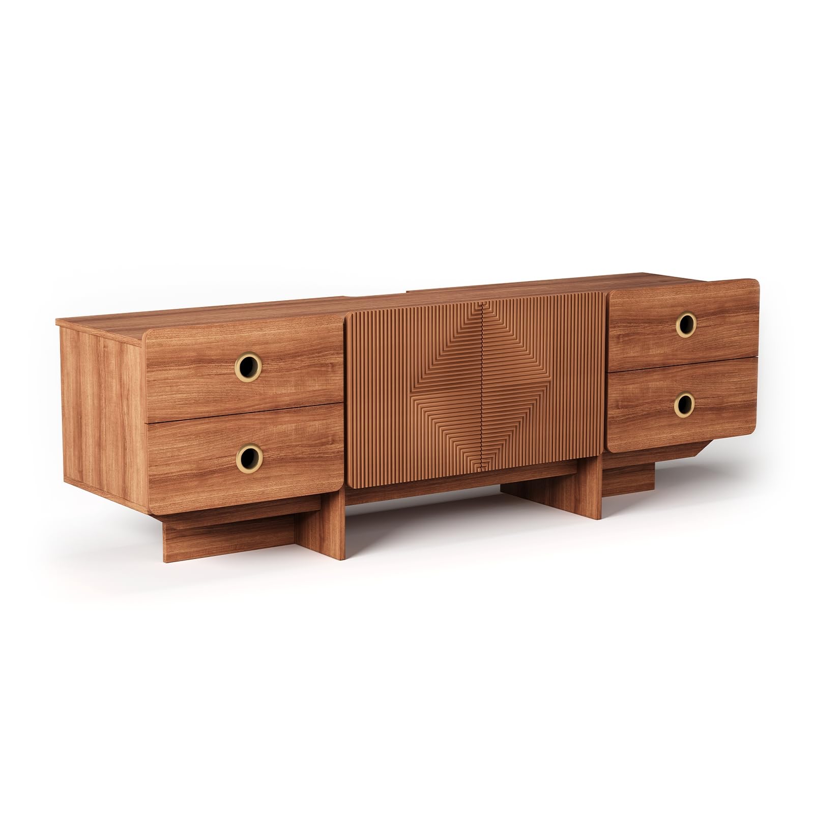 66" Fluted TV Stand with Storage