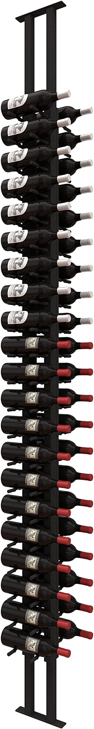 Floor-to-Ceiling Wine Rack - Double Deep Wall Mount - 42 Bottle Capacity