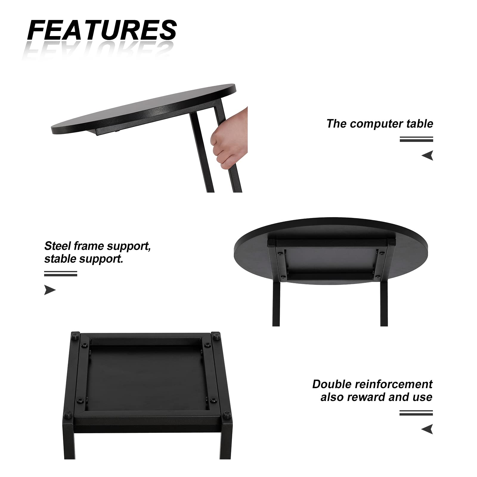 C Shaped End Table Set of 2