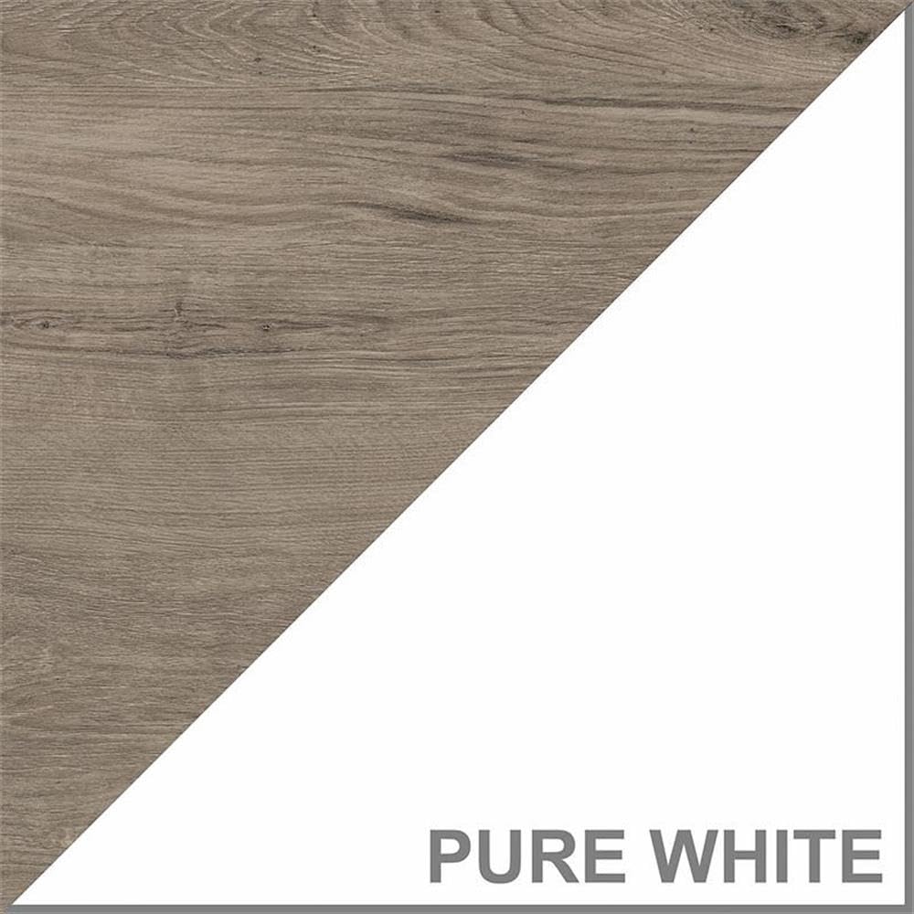 60W L-Shaped Desk with Hutch - Gray and White Engineered Wood