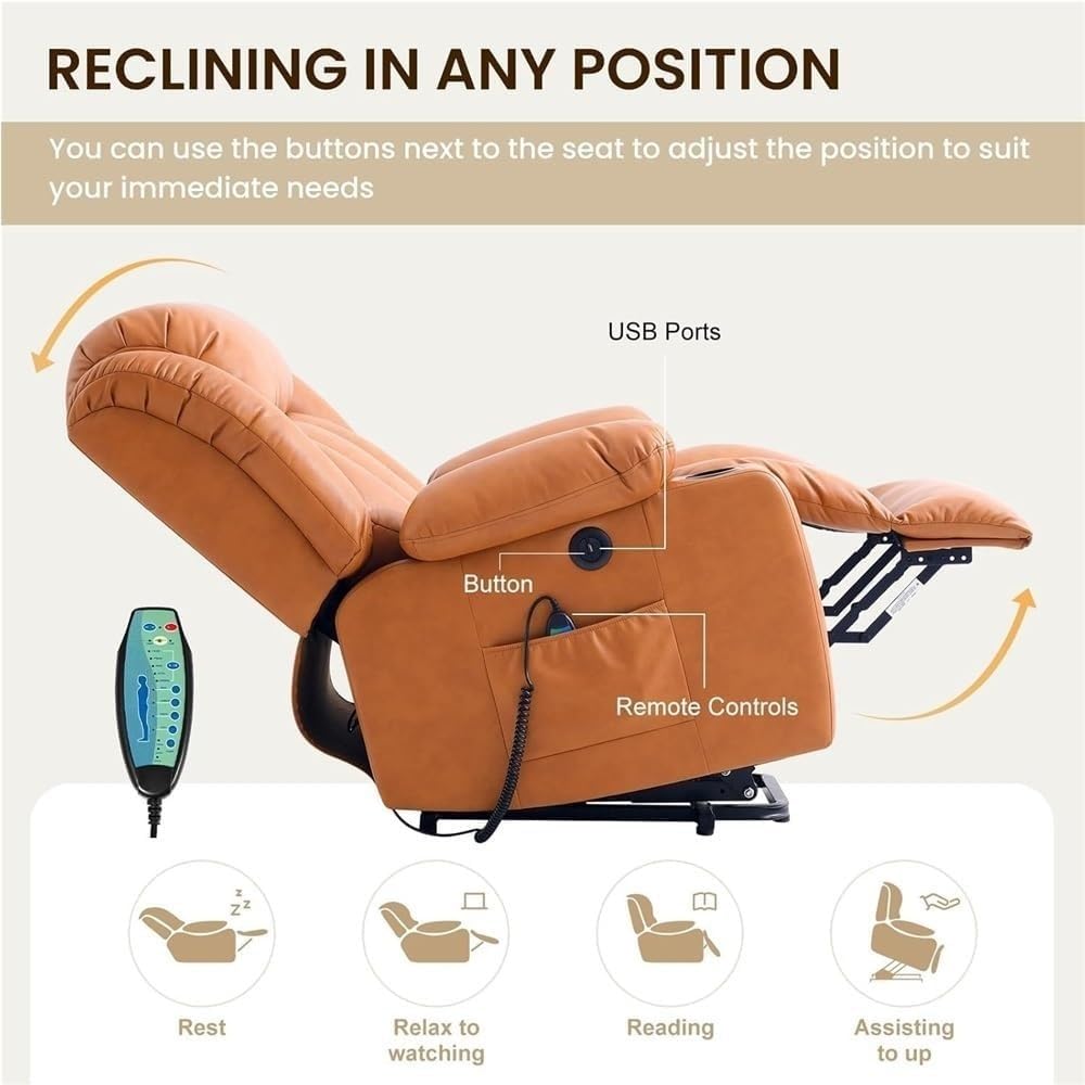 Power Lift Recliner Chair with Massage and Heat