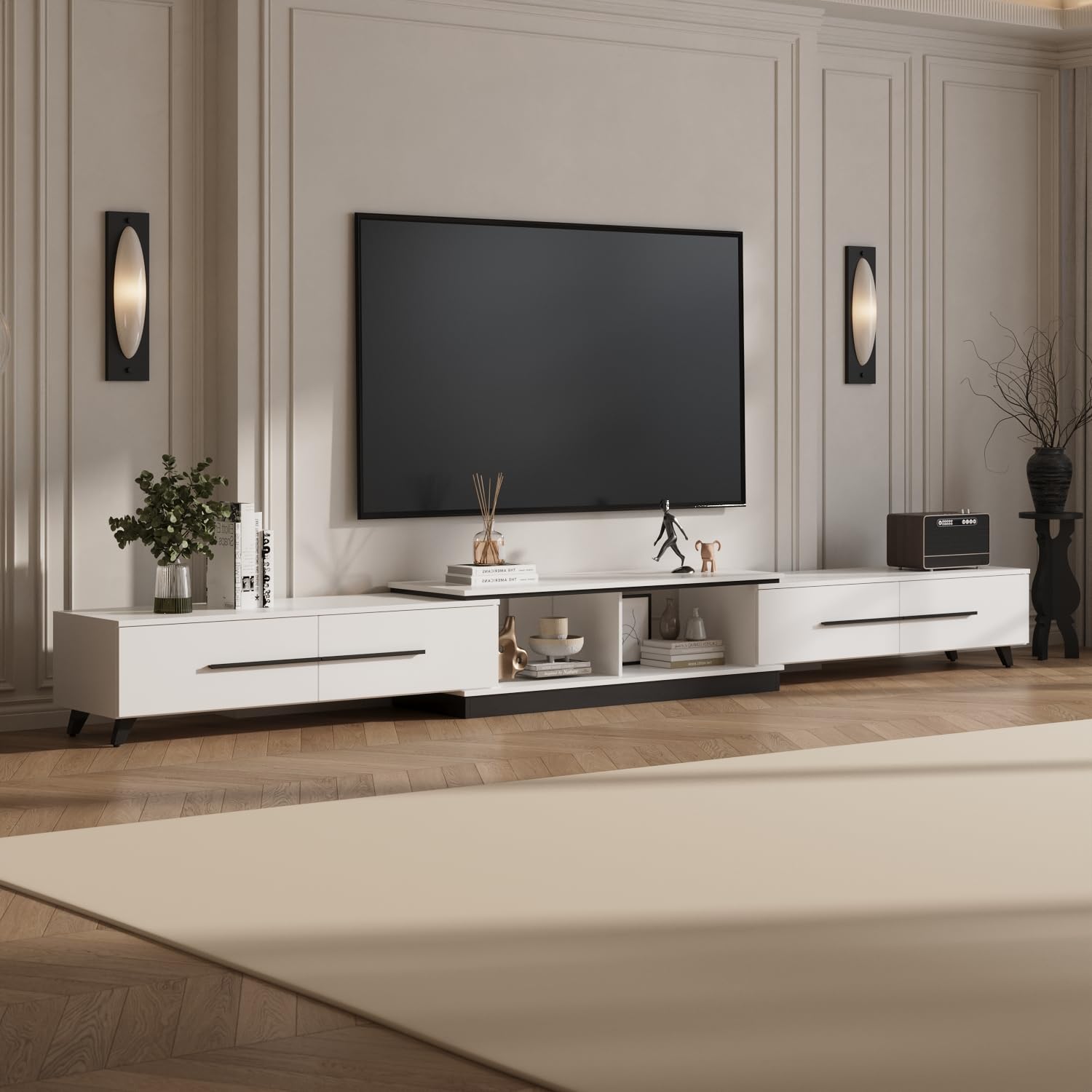 Adjustable TV Stand with Storage for TVs up to 100"