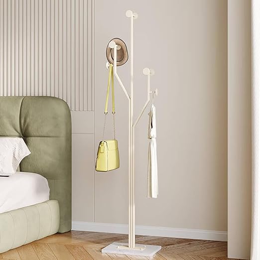 Freestanding Coat Rack Tree-Shaped Metal with Marble Base