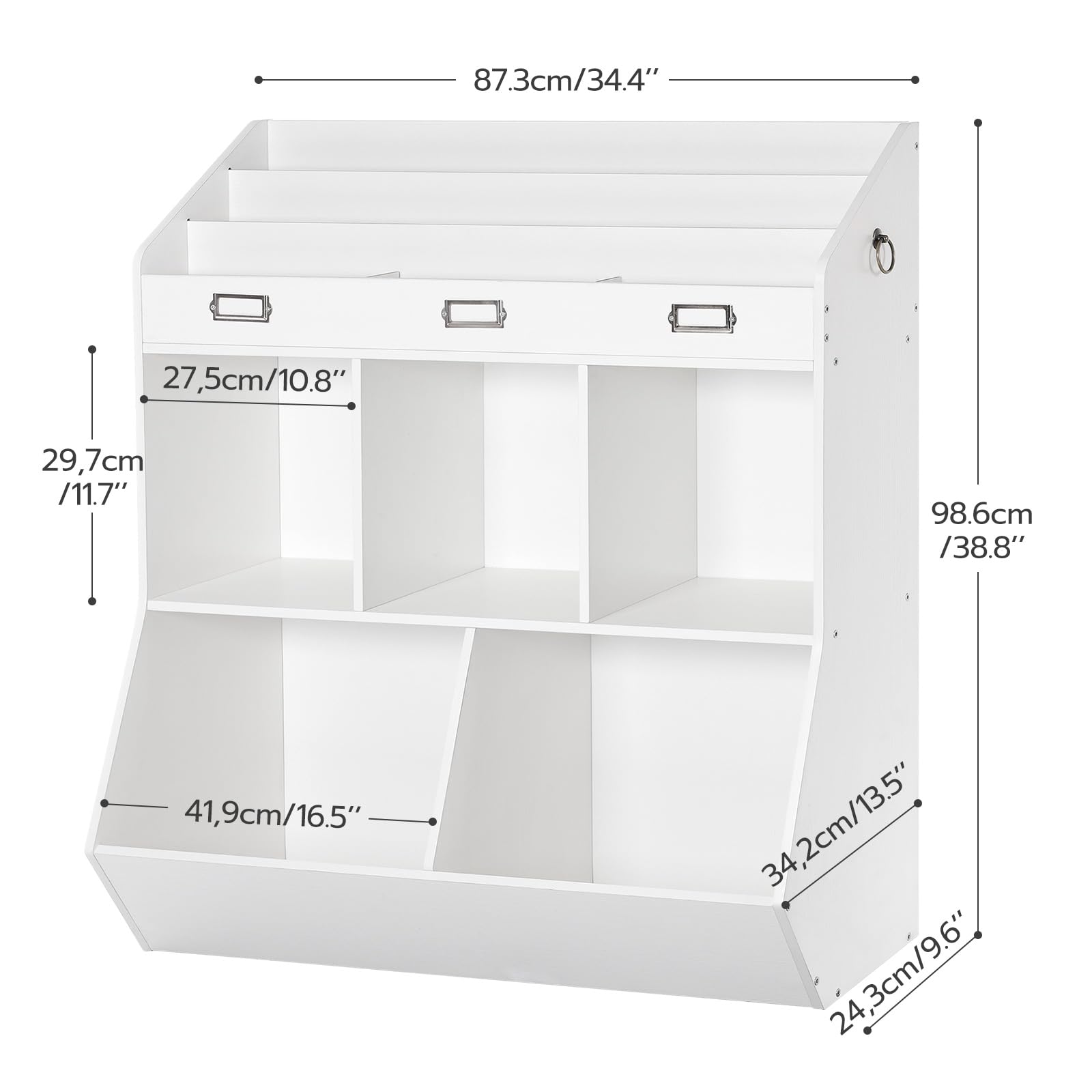 Kids Bookshelf with Toy Storage