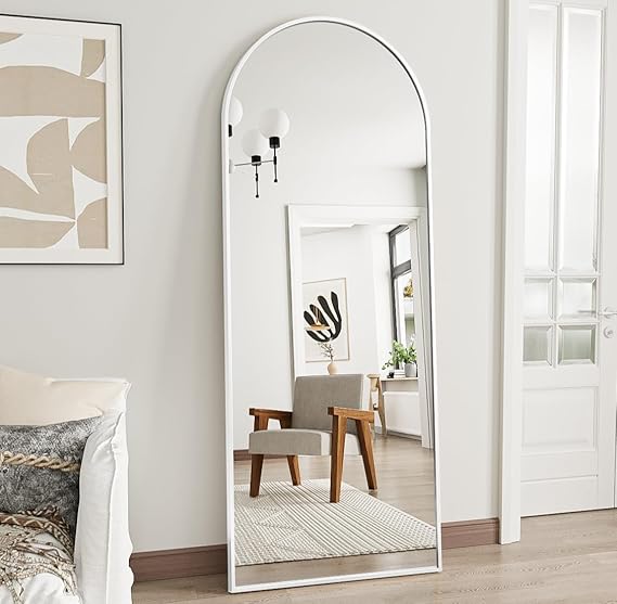 Arched Full Length Mirror 70x26 Gold Aluminum Frame