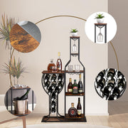 5-Tier Wine Rack Freestanding Floor 11 Bottles