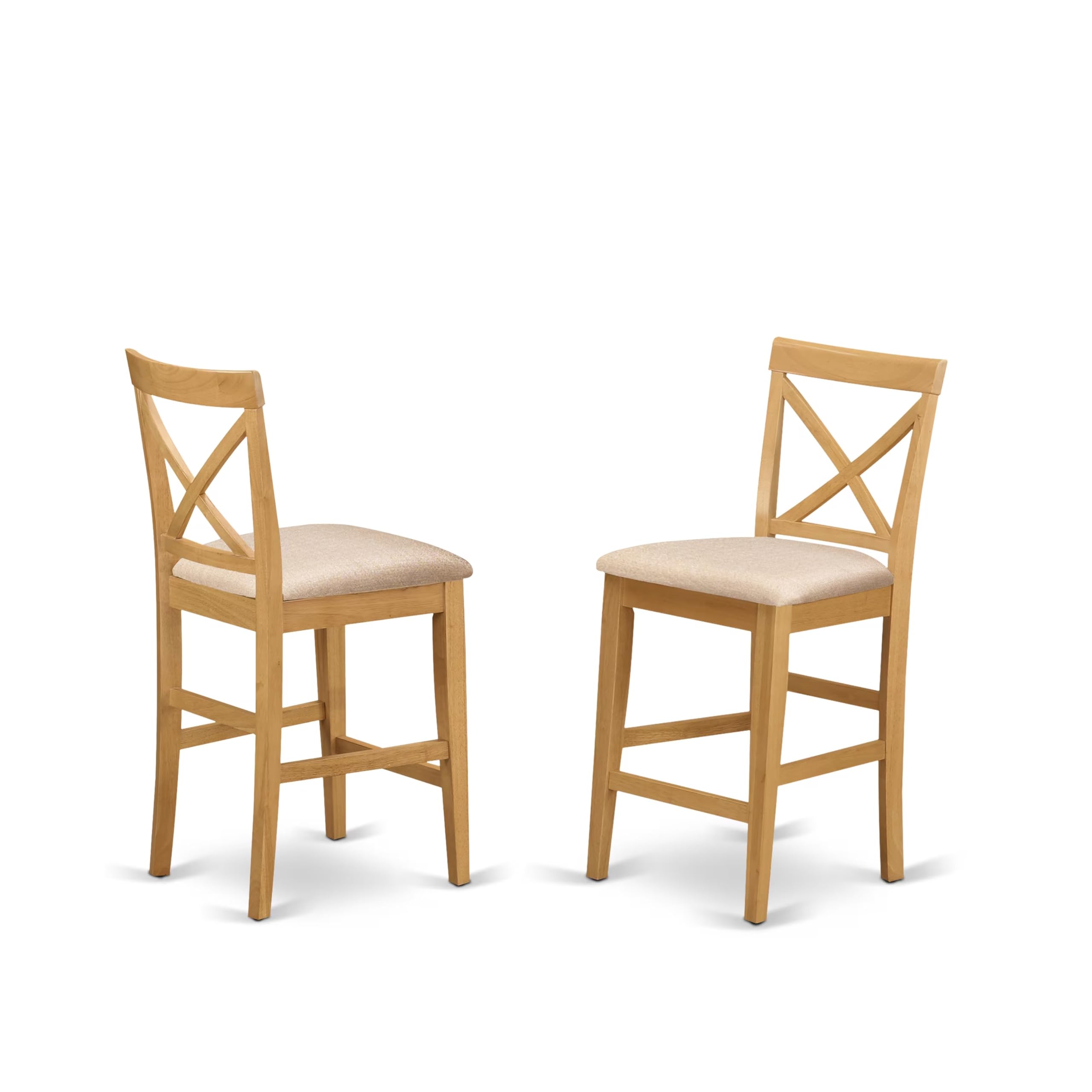7-Piece Counter Height Dining Set with Linen Fabric Chairs