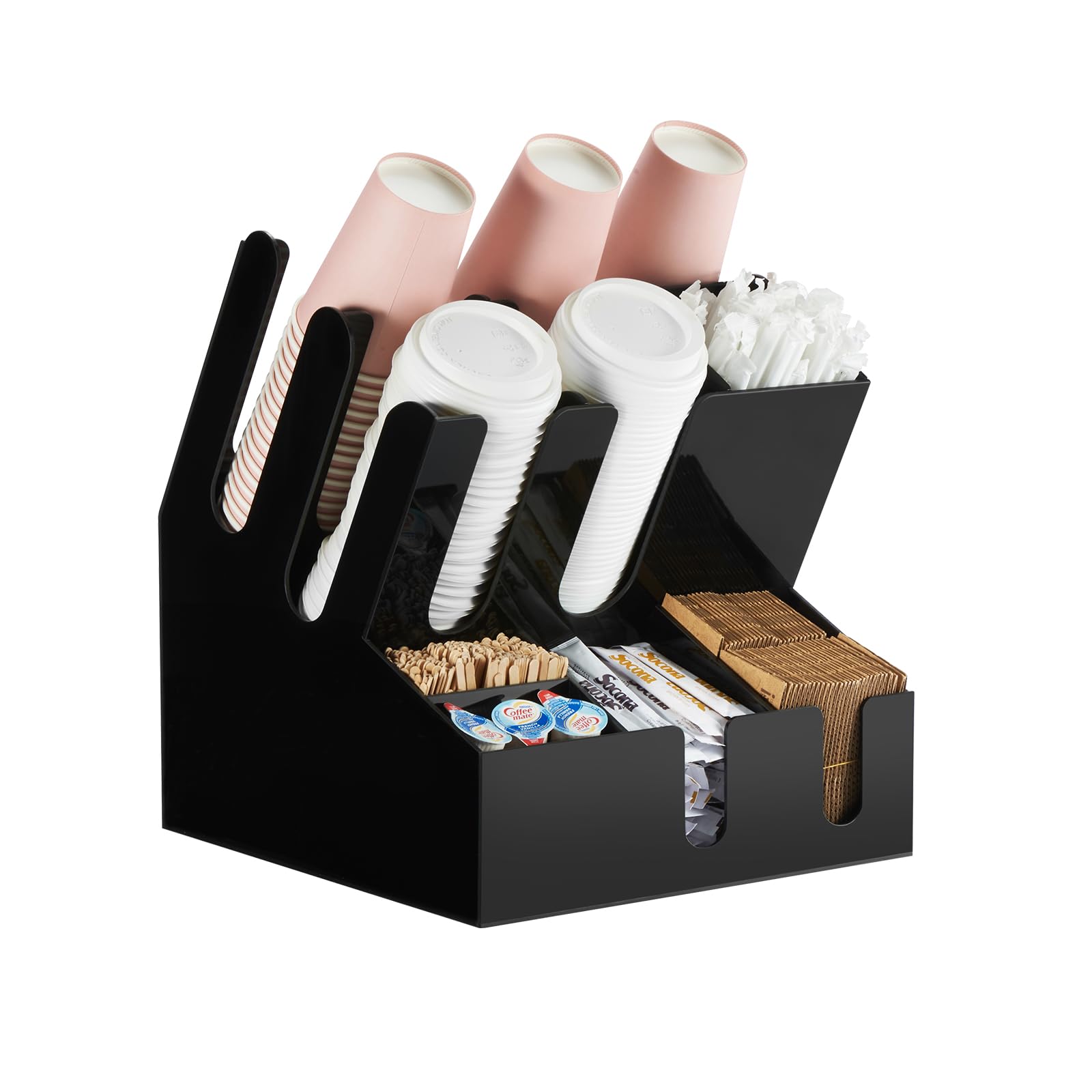10-Compartment Coffee Condiment Organizer