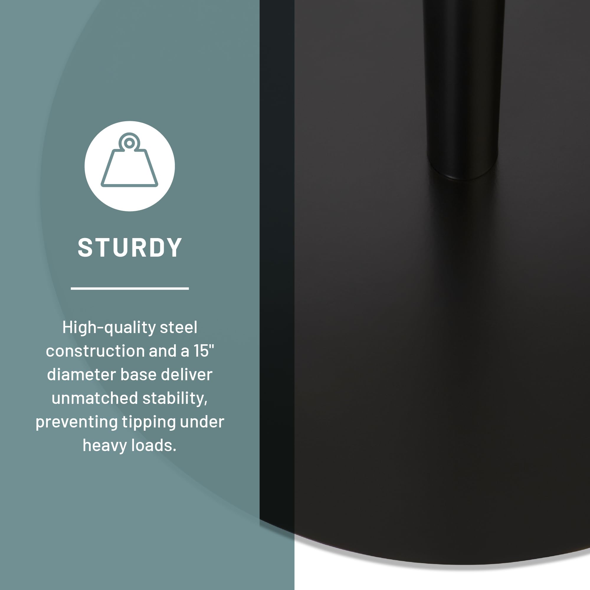 Freestanding Coat Rack with 8 Rounded Edge Hooks - Black