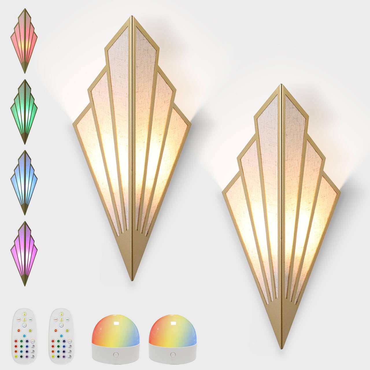 Battery Operated Wall Sconces Set of Two with Remote Control