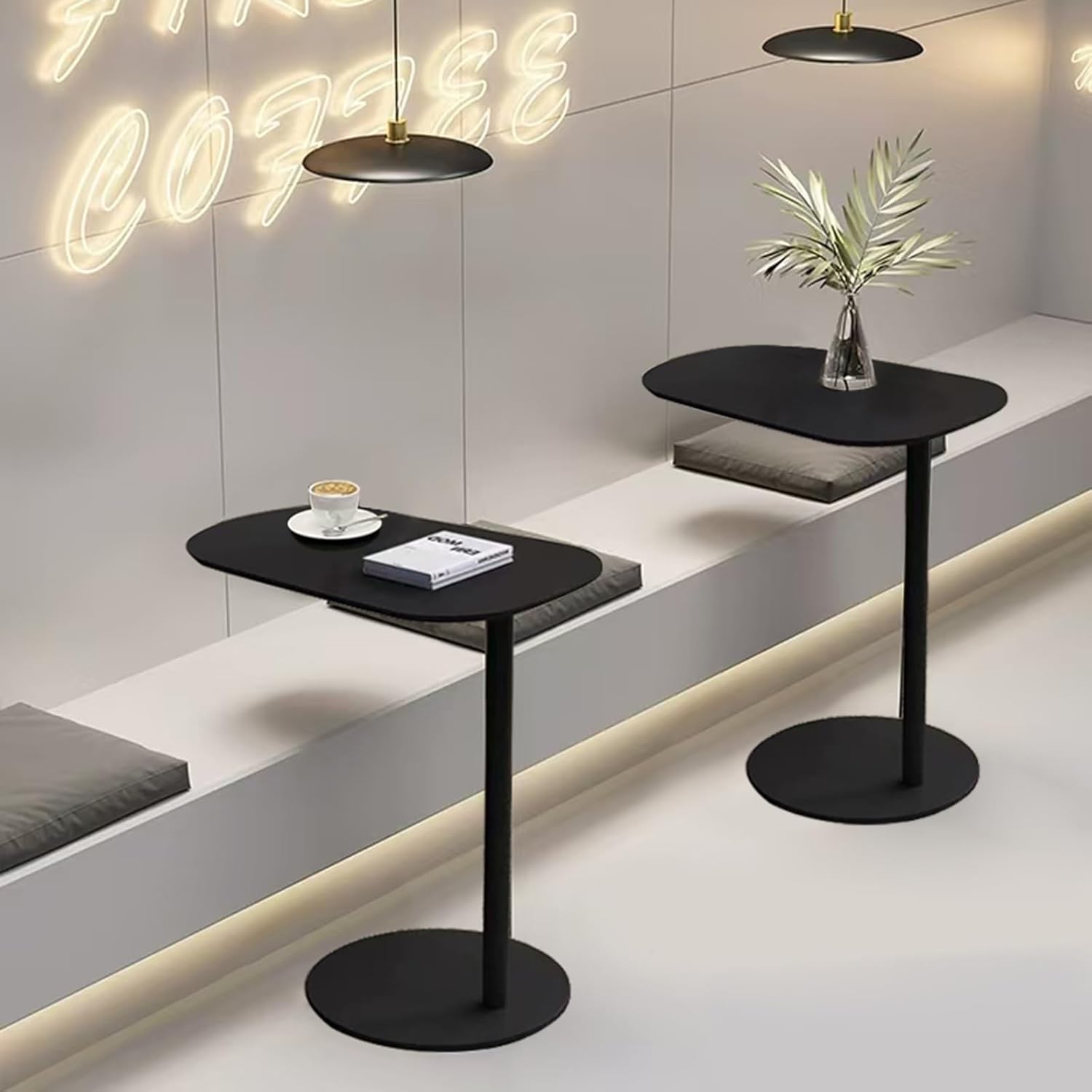 C-Shaped Metal Side Table