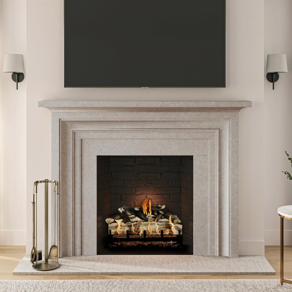 5-Piece Fireplace Tool Set - Aged Brass