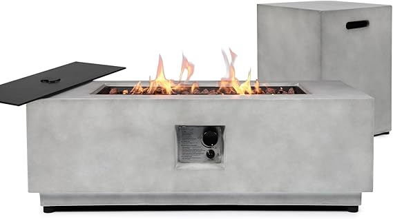 Rectangular Concrete Fire Pit Table