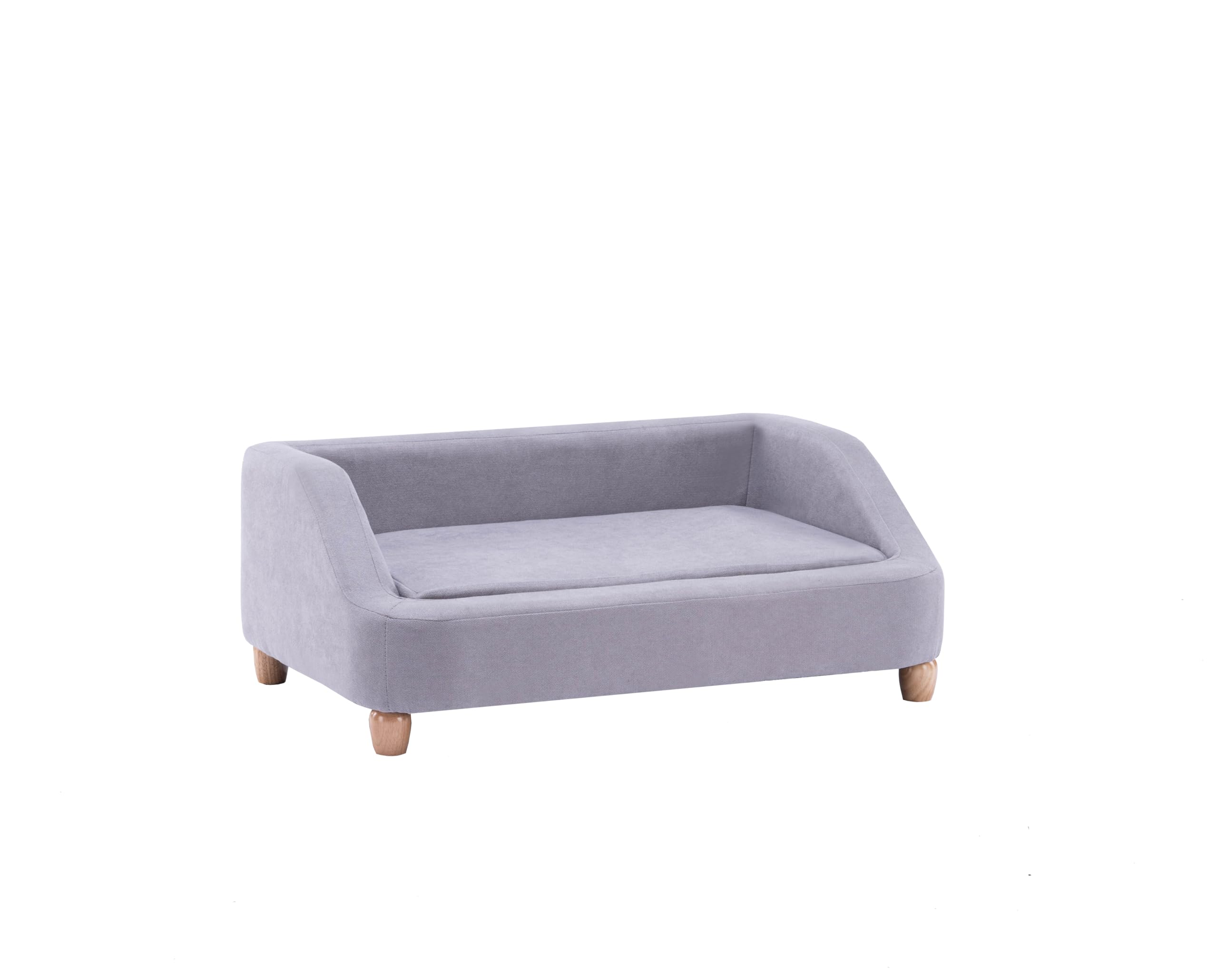 36-Inch Microfiber Gray Rectangular Dog Sofa