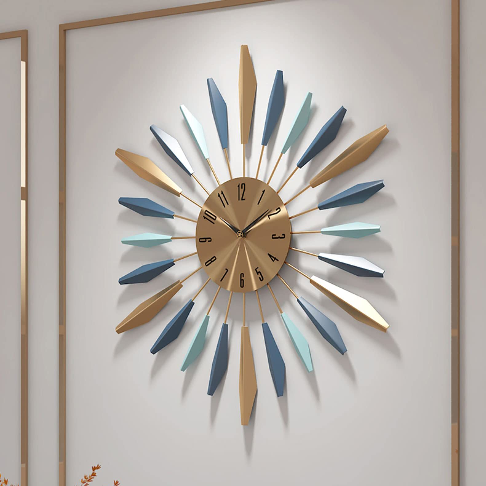 Mid-Century Silent Wall Clock 22 Inch