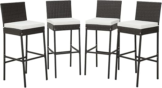 Outdoor Wicker Bar Stools Set of 4