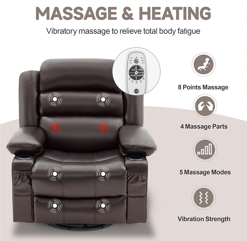 Power Lift Recliner Chair with Massage and Heat