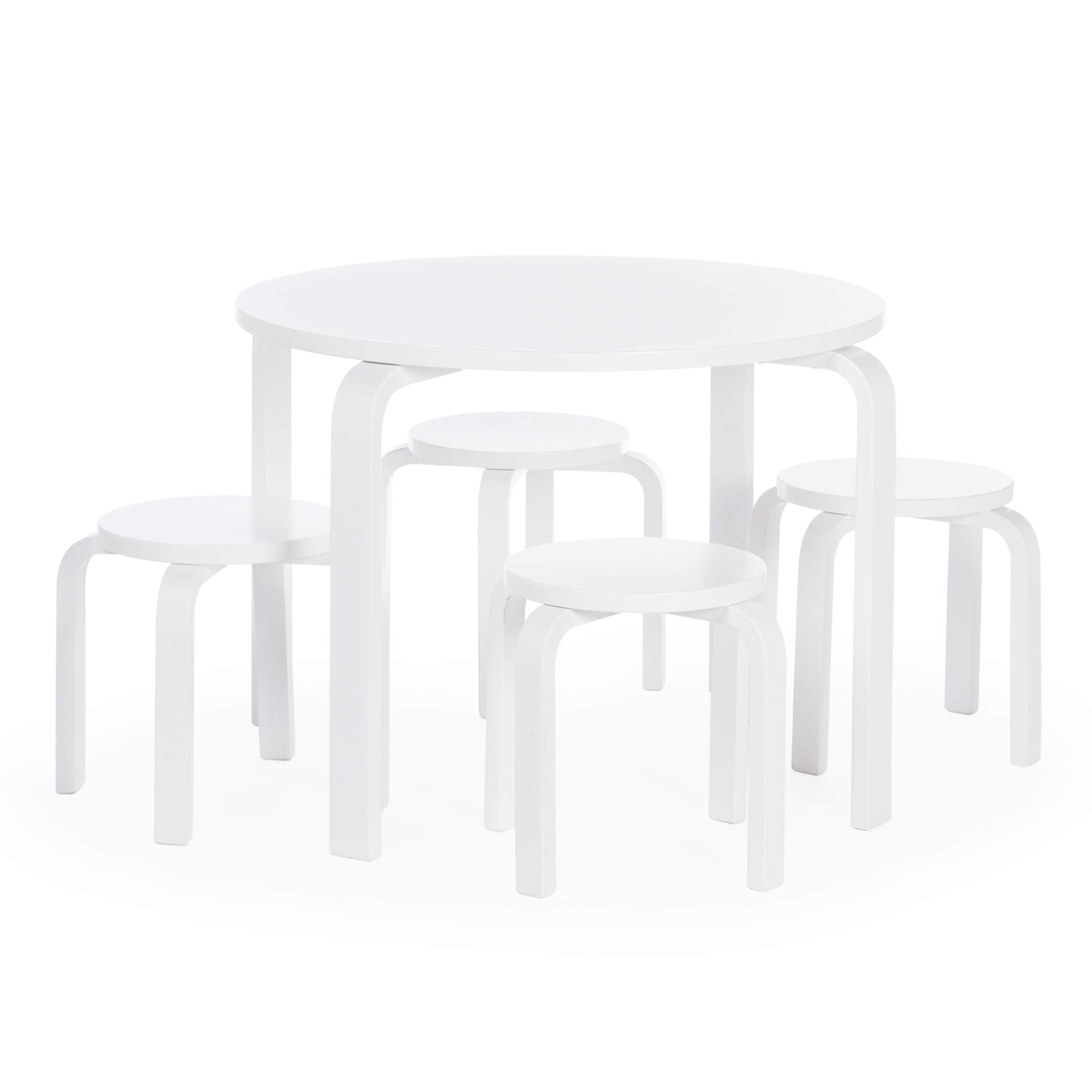 Nordic Table and Stools Set for Kids - White