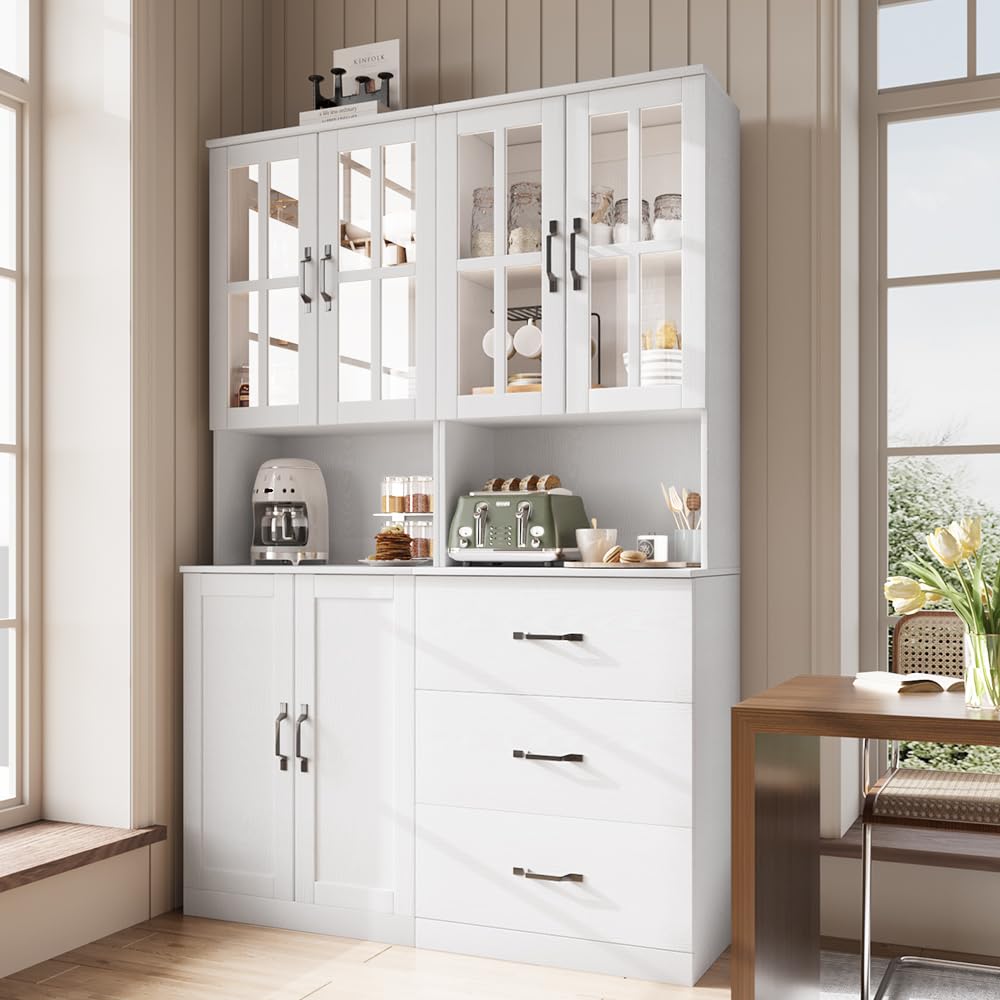 Bookcase with Glass Door Storage Cabinet