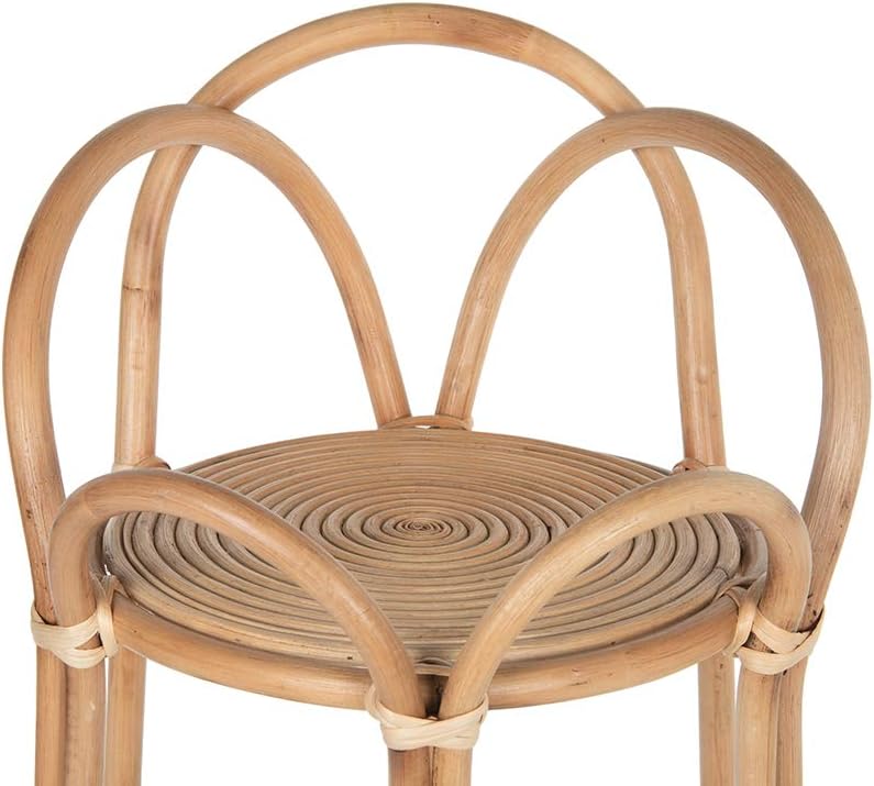 Rattan Loop Indoor Plant Stand 26 Inches Natural Brown