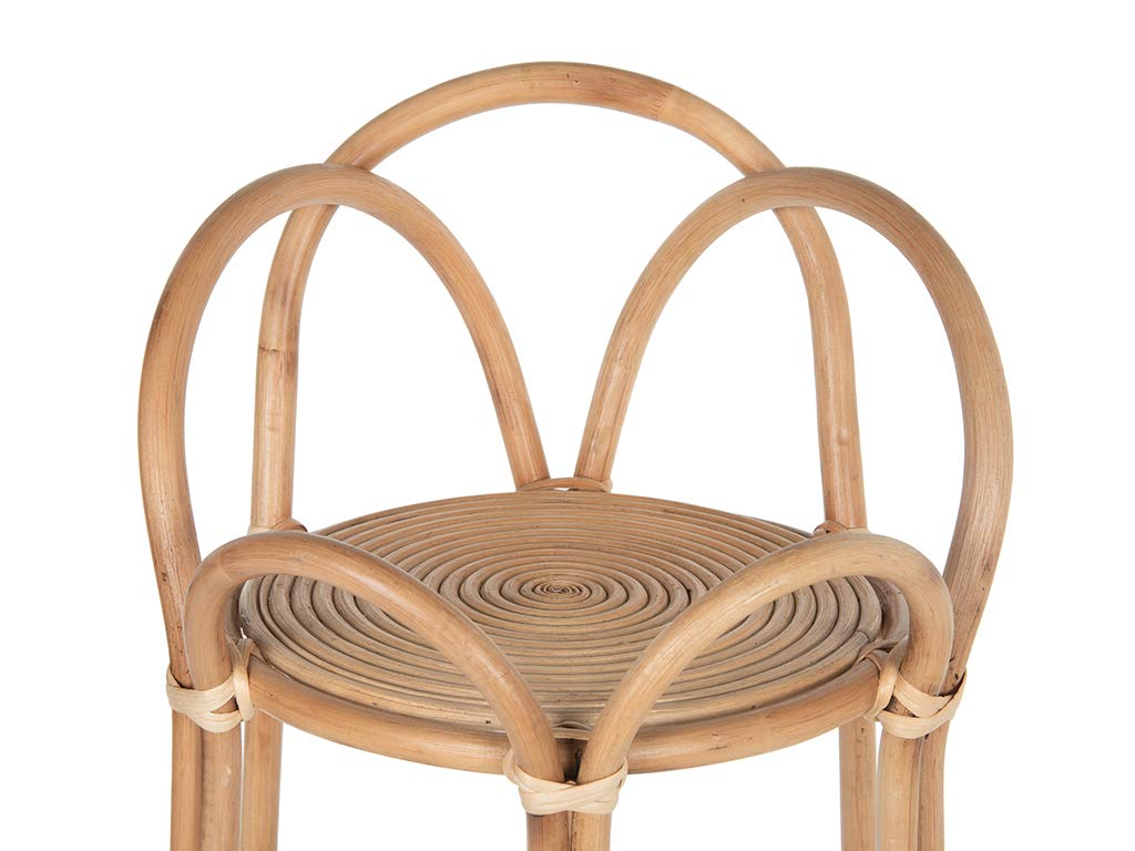 Rattan Loop Indoor Plant Stand 26 Inches Natural Brown
