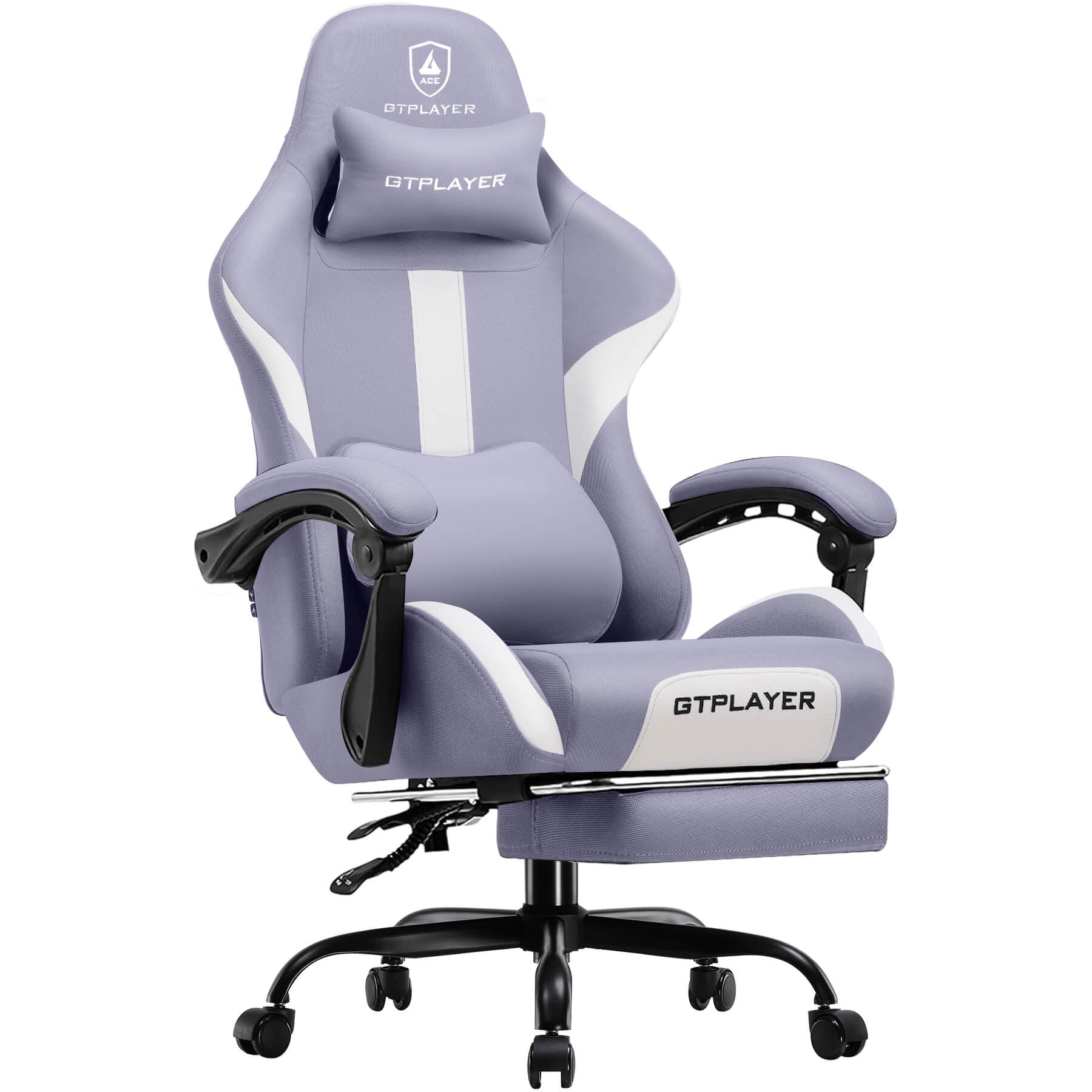 Ergonomic Gaming Chair with Pocket Spring Cushion and Footrest