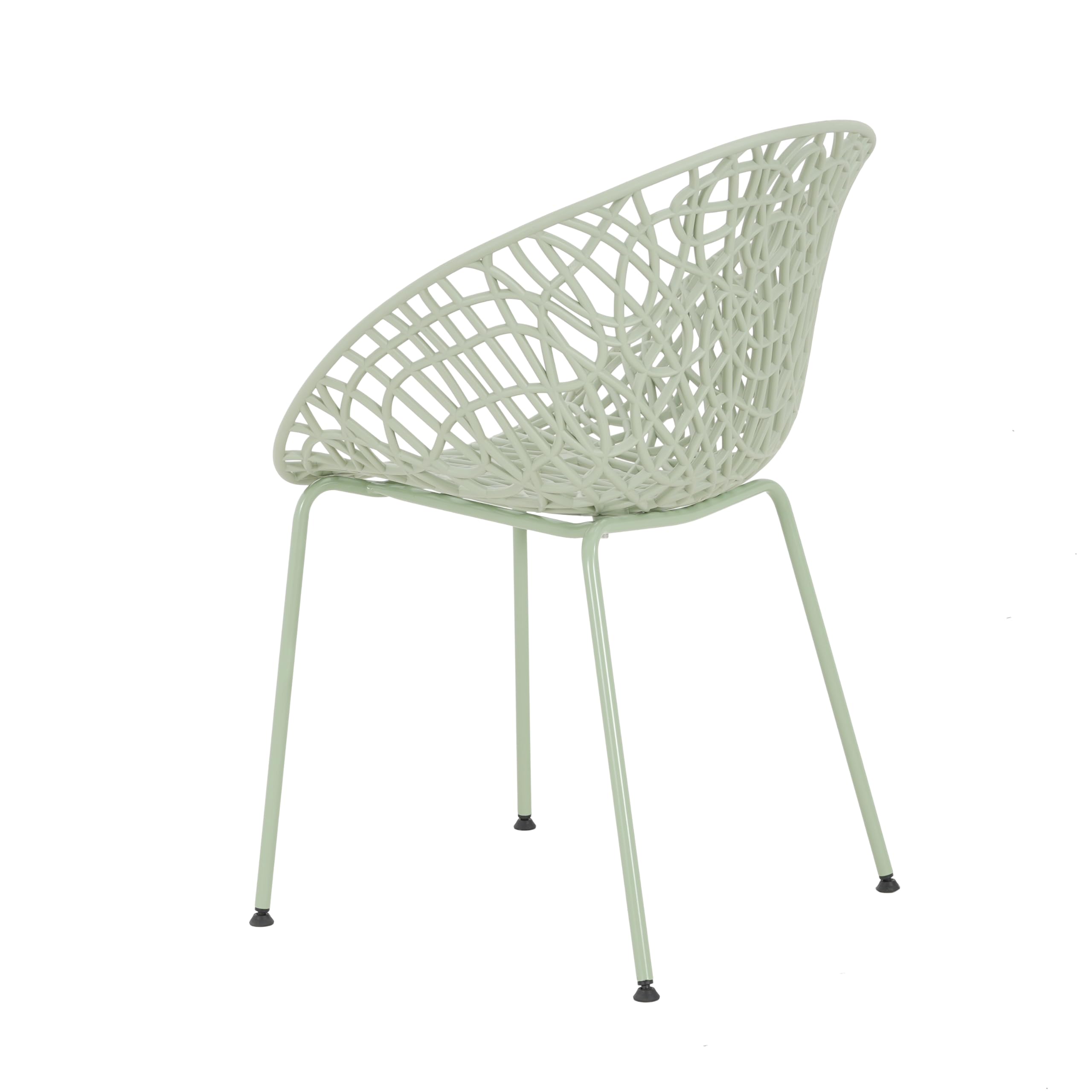 Outdoor Dining Chair Set of 2 - Weather-Resistant Perforated Side Chairs