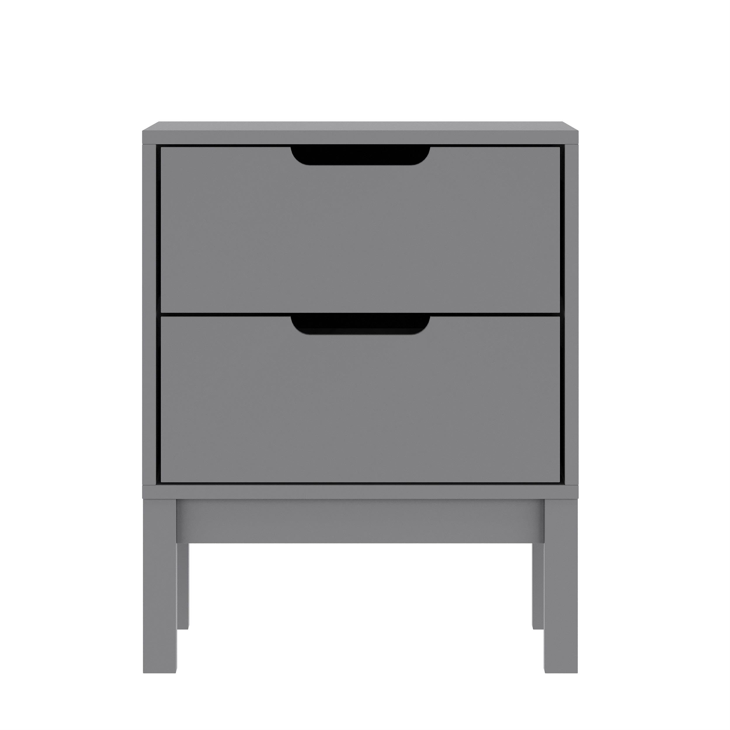 Wood Nightstand with 2 Storage Drawers