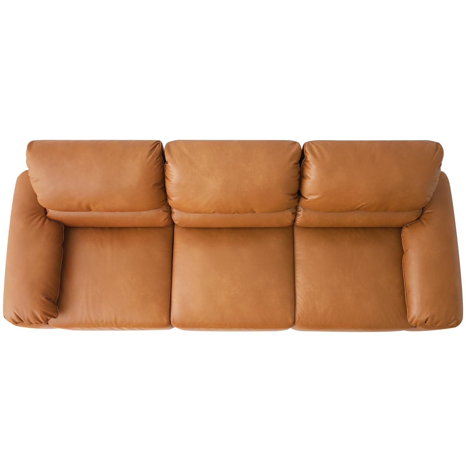 95" Mid-Century Modern PU Leather Sofa