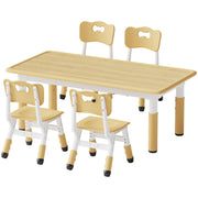 Kids Table and 4 Chairs Set Height Adjustable