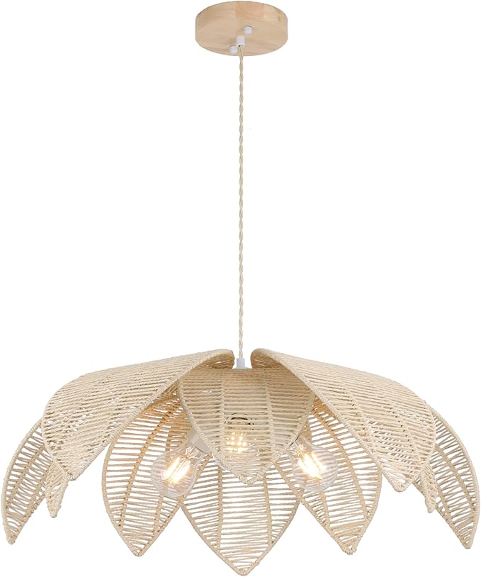 3-Light Rattan Chandelier