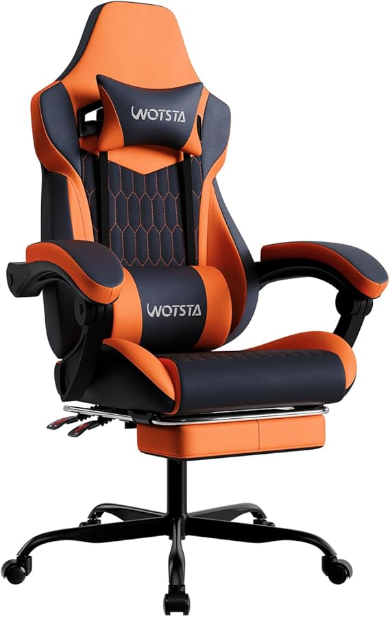 Ergonomic Gaming Chair with Footrest
