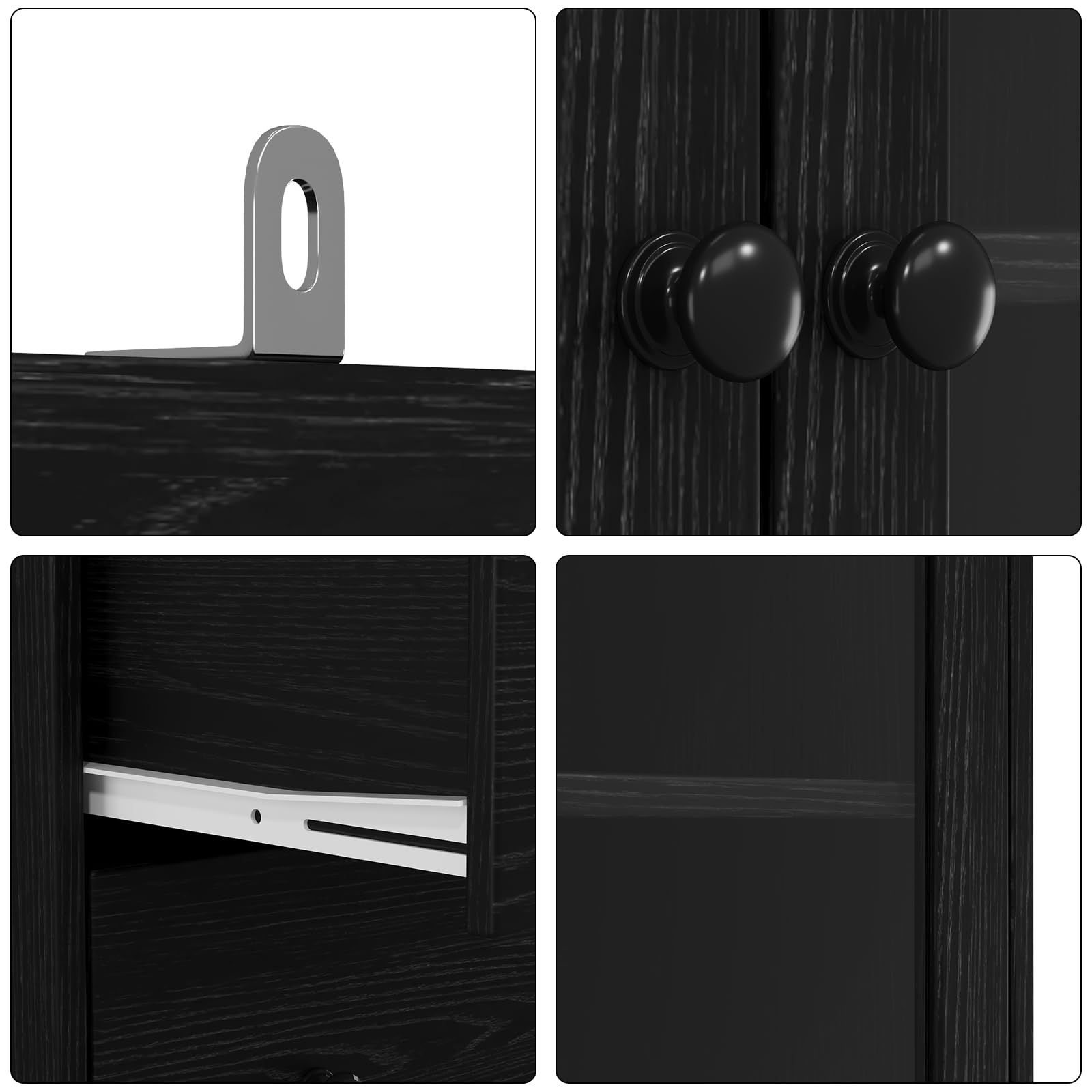 Modular Storage Cabinet System with Glass Doors and Drawers