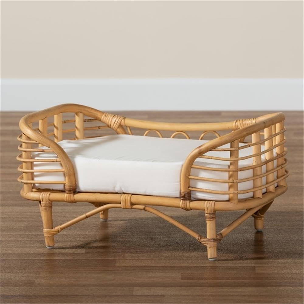 Modern Rattan Pet Bed with Cushion