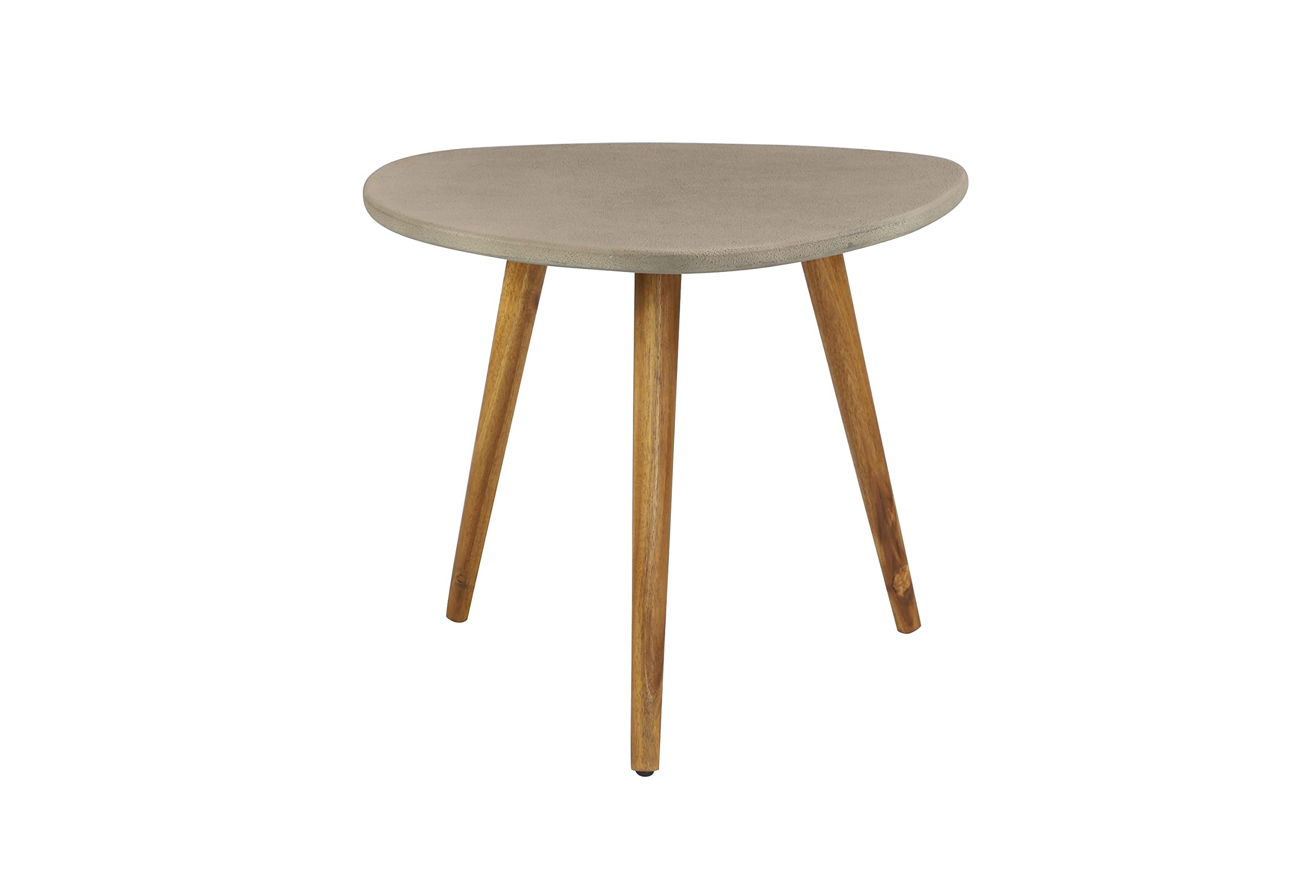 Outdoor Accent Table with Concrete Top and Tripod Legs