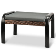 Outdoor Rattan Footstool Ottoman with Cushion