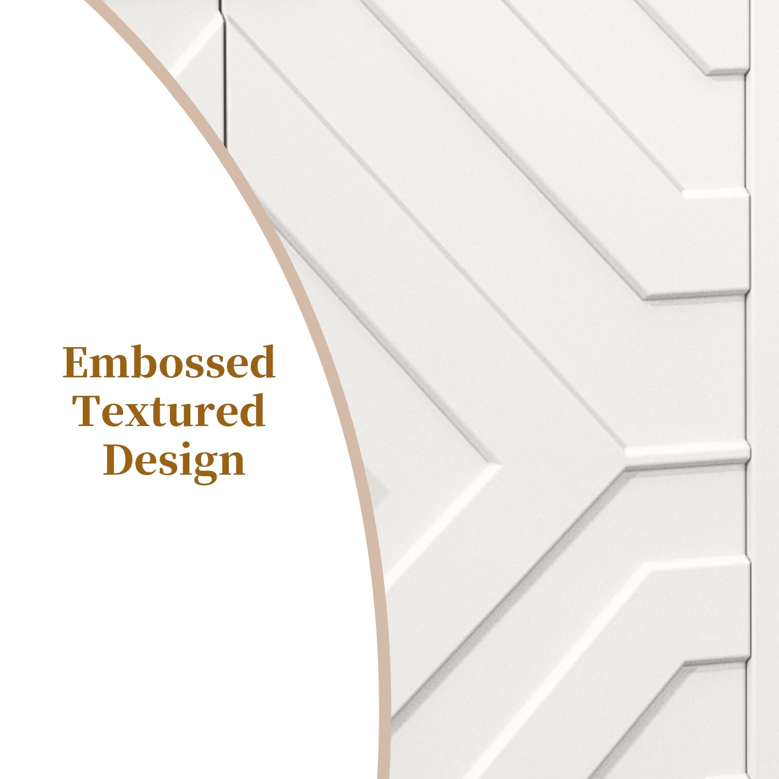 63'' White TV Stand with Storage Cabinets and Embossed Doors