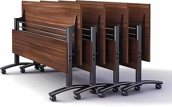 Folding Conference Table with Locking Wheels 63 Inch