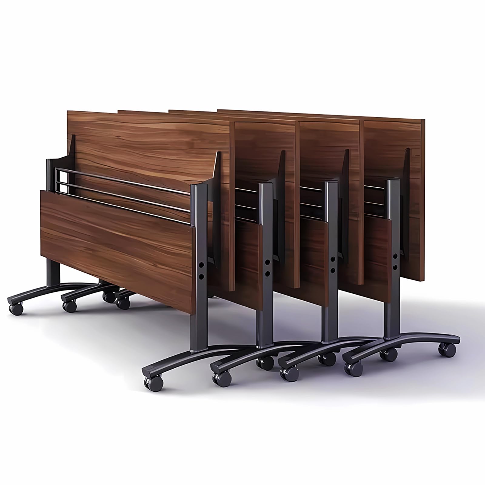 Folding Conference Table with Locking Wheels 63 Inch