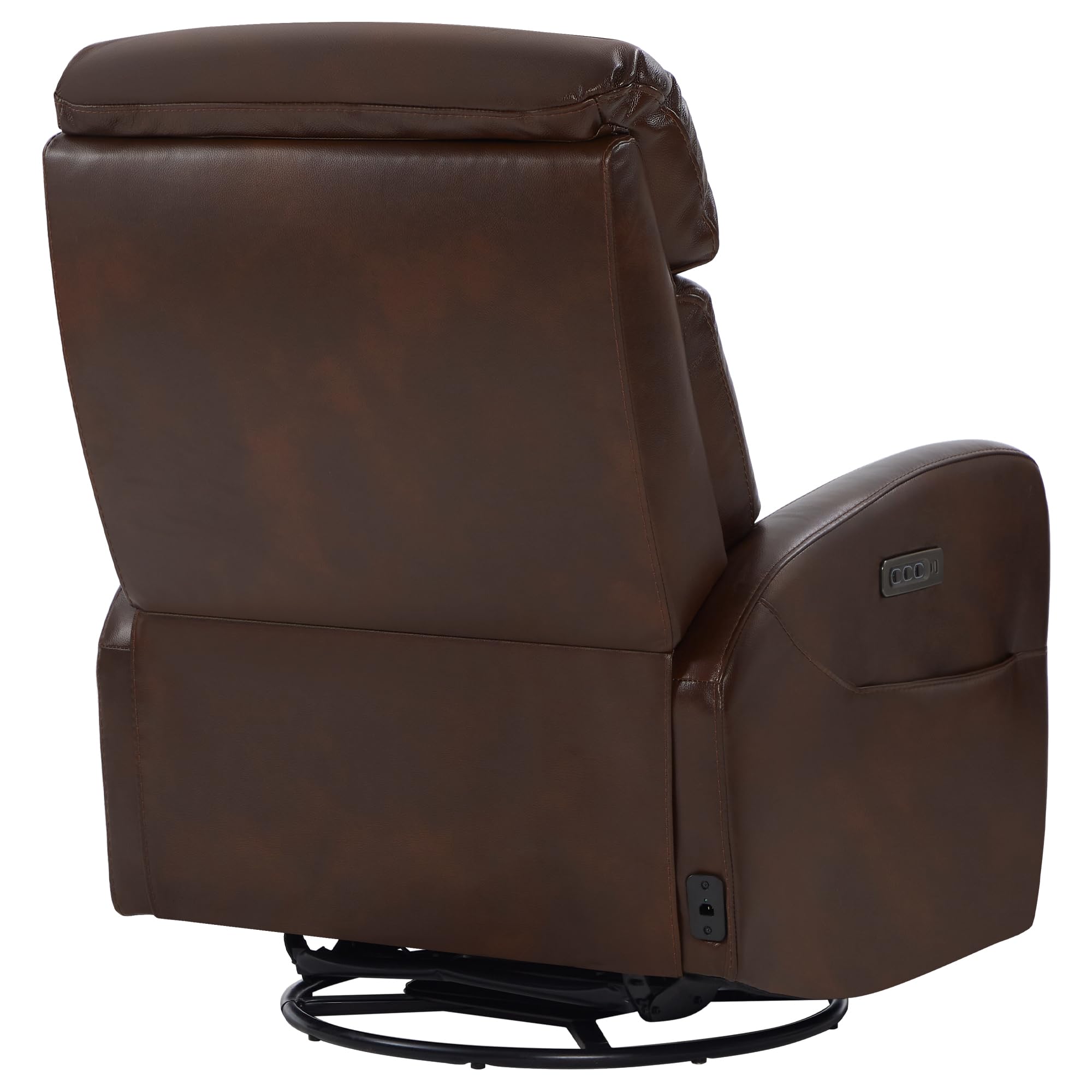 Triple Motor Power Swivel Recliner with Adjustable Headrest