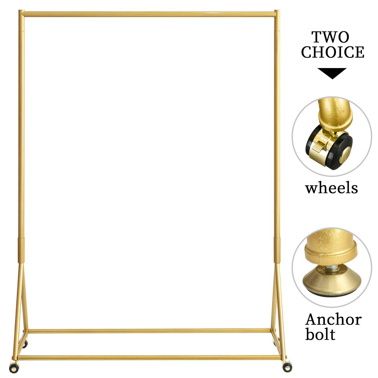 Gold Pipe Clothing Rack Freestanding 47" L