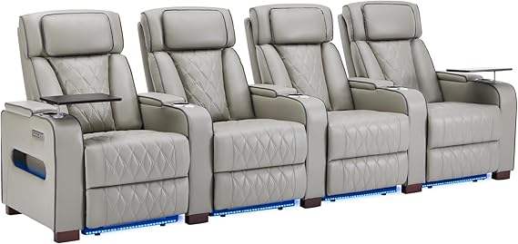 Luxury Home Theater Power Recliner with LED Lighting