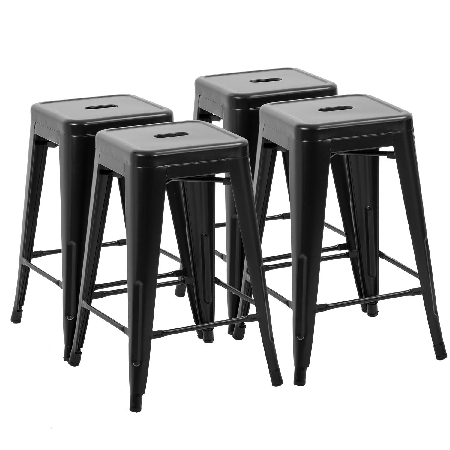 24" Stackable Metal Bar Stools Set of 4
