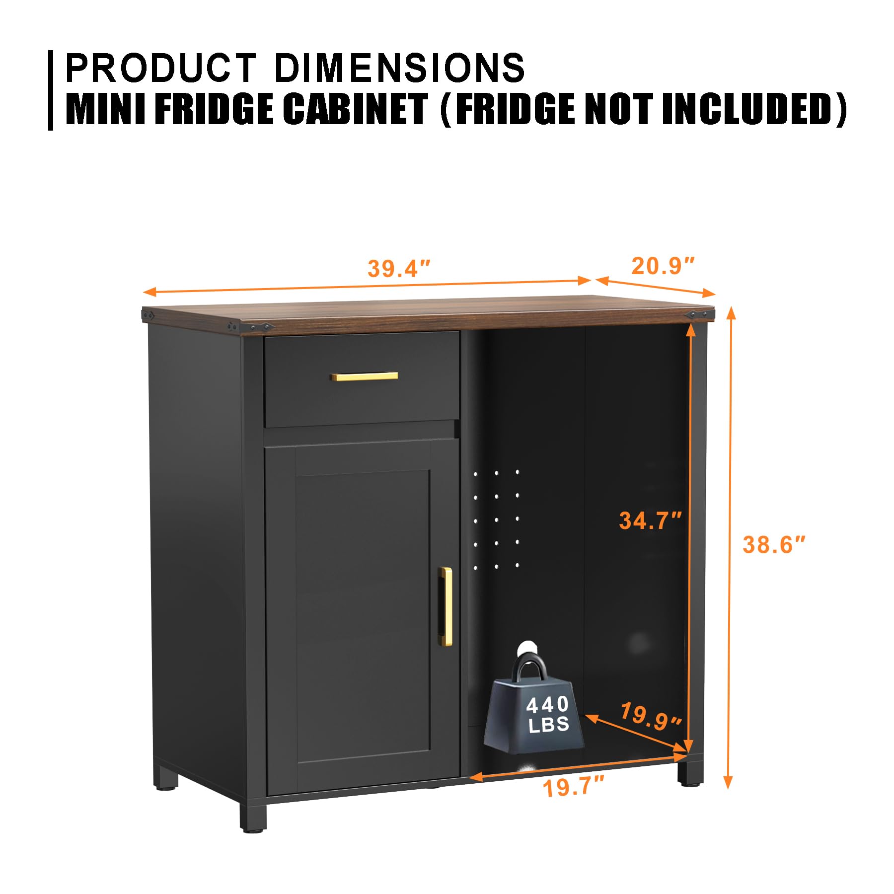 Coffee Bar Cabinet with Mini Fridge Space
