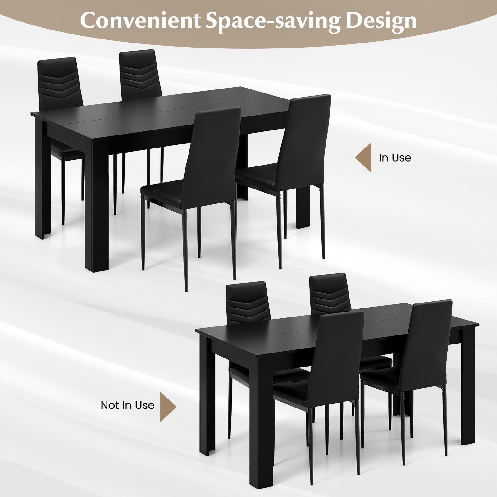 5-Piece Dining Table Set with 4 Chairs