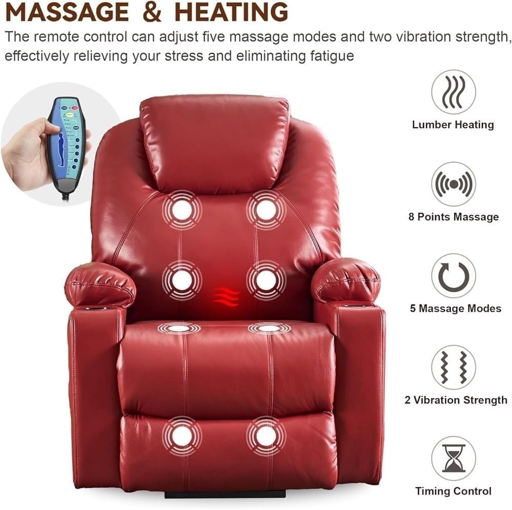 Electric Lift Recliner Chair with Massage and Heat
