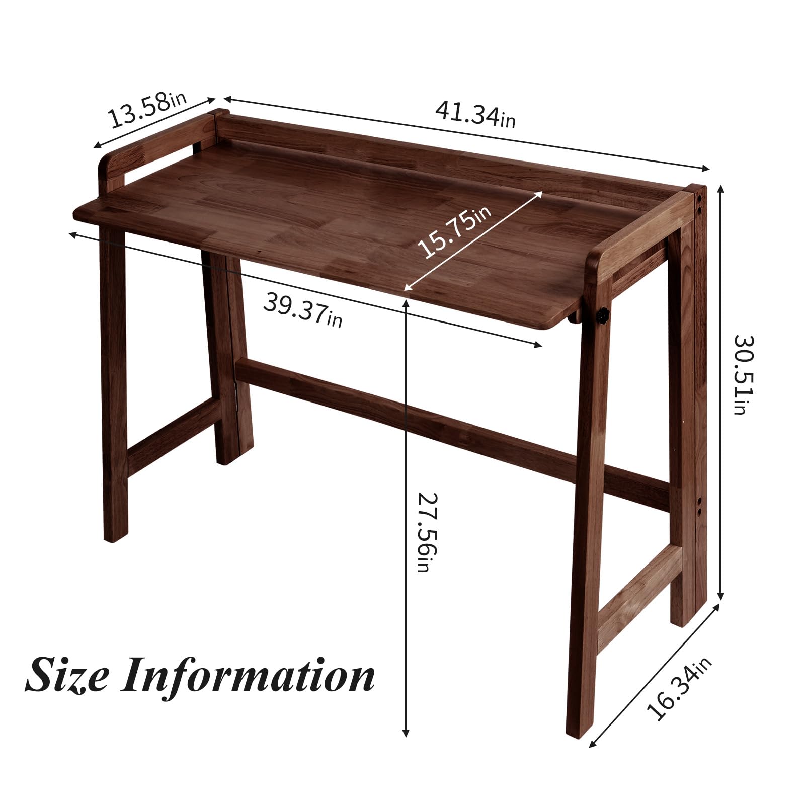 Foldable Oak Computer Desk